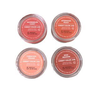 Sheglam Bundle of 4 Cheeky Colour Jam Cream Blush for Cheeks & Lips Long Lasting
